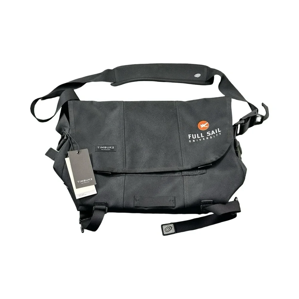 Timbuk2 Classic Messenger Bag Jet Black Full Sail University Size M 1108-4-6114
